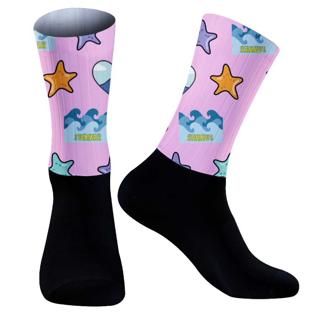 Running Gear Knee - Calcetines de ciclismo antideslizantes moldeados para