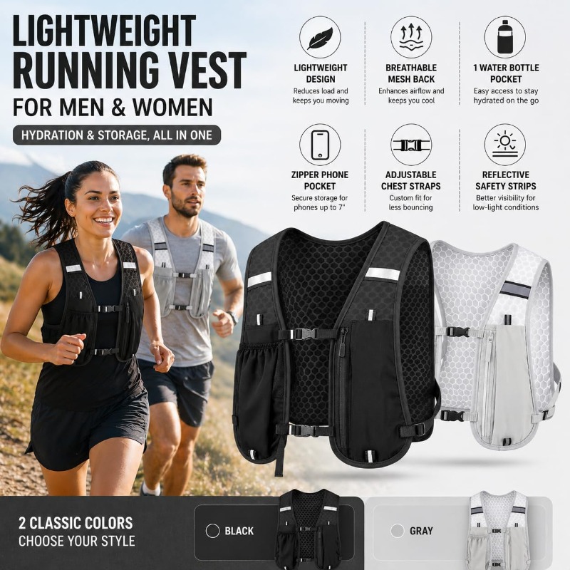 Chaleco Reflectante Ligero par - Running Gear Autumn reseña y precio